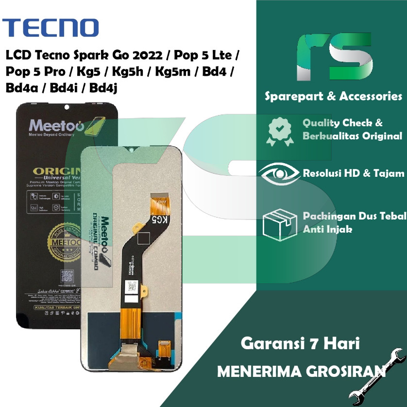 Lcd TECNO SPARK GO 2022/POP 5 LTE/POP 5 PRO - Kg5/Kg5h/Kg5m/Bd4/Bd4a ...