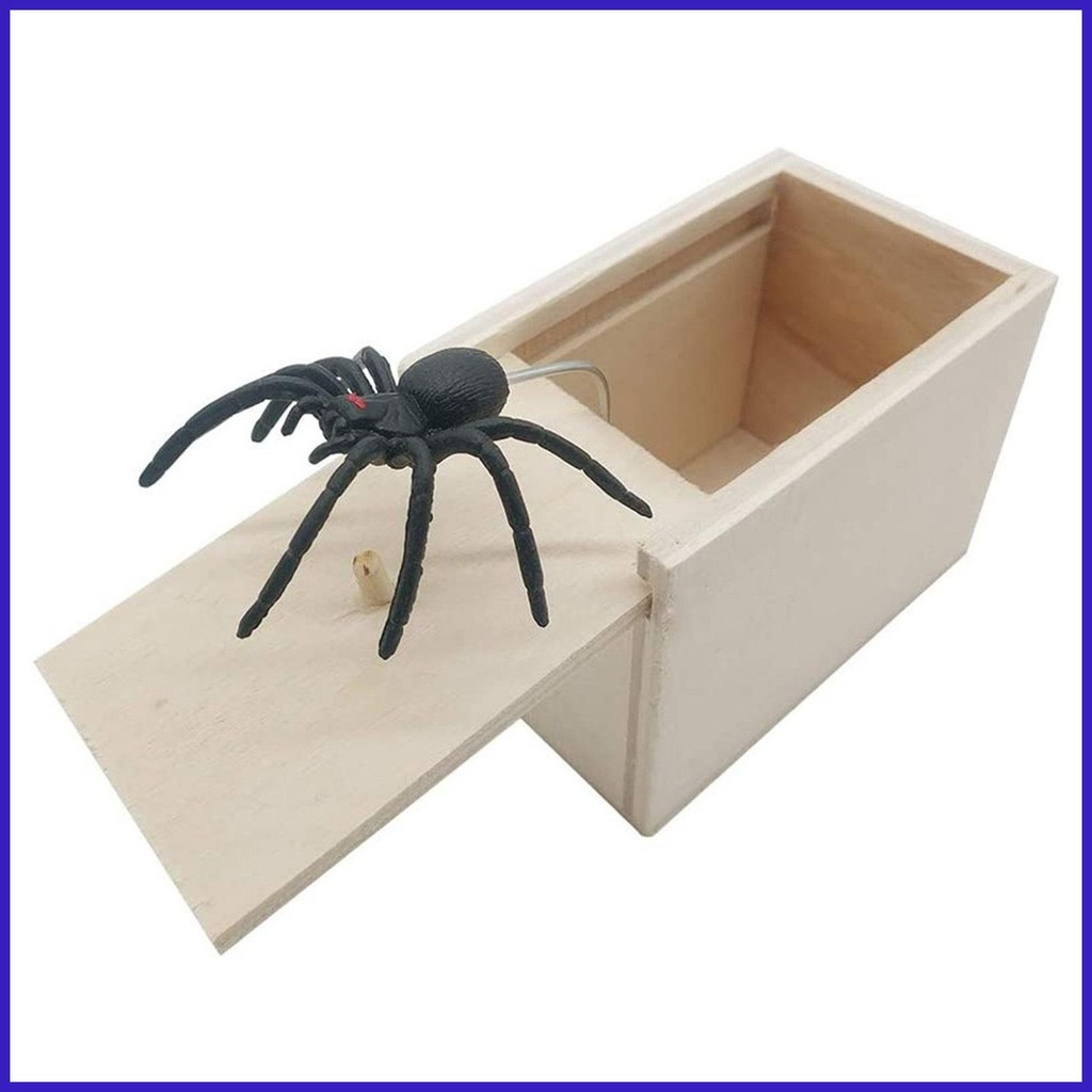 Rubber Spider Prank Box Handcrafted Wooden Surprise Prank Box Wooden ...