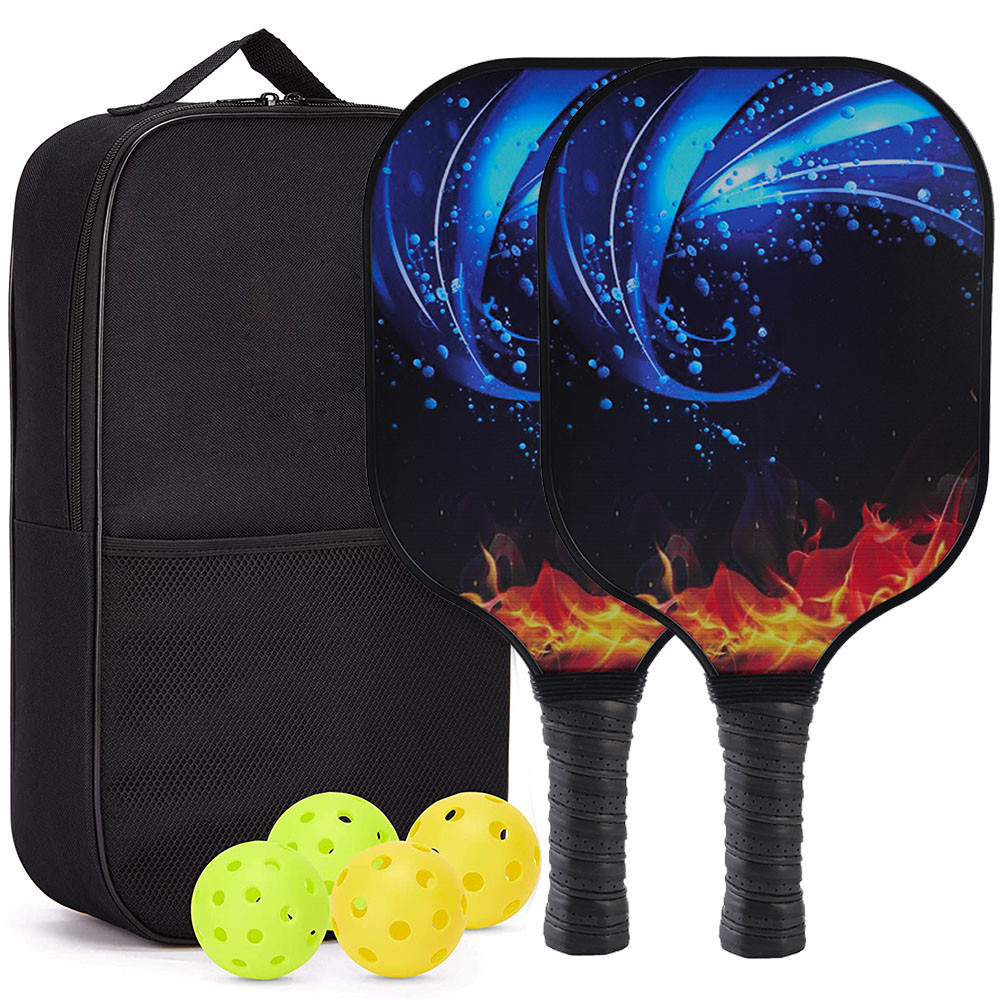 MORE DESIGN Full Set Pickleball Paddles Fiberglass Surface with Bag ...