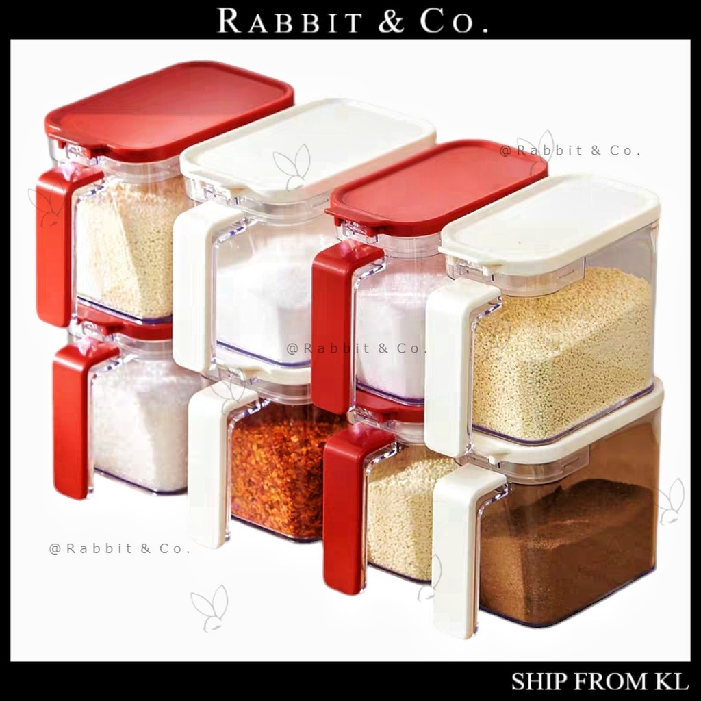 R&C Controlled Amount Seasoning Box Set With Spoon Plastic Seasoning ...