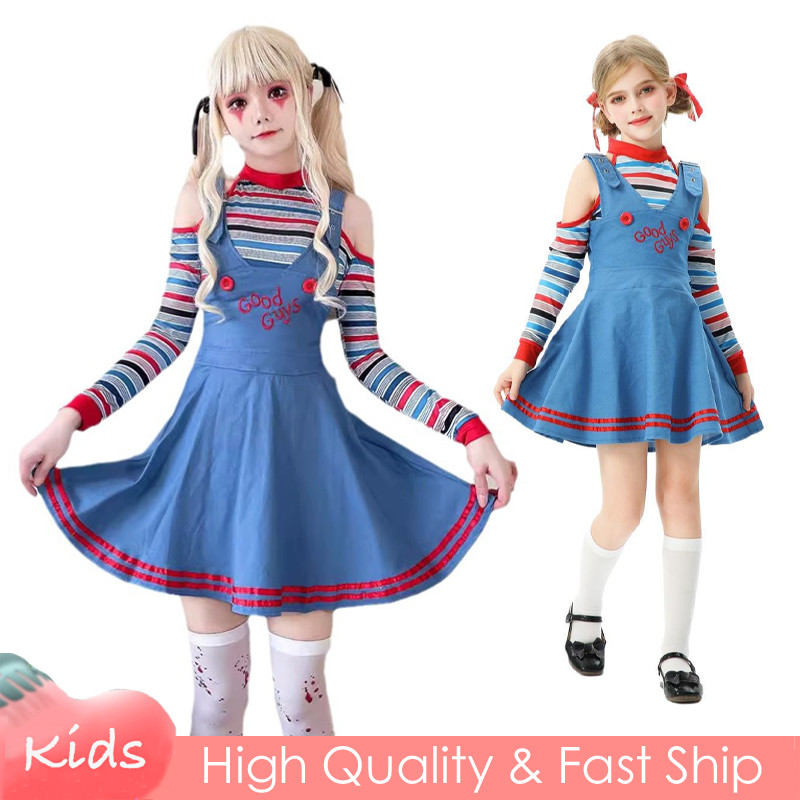 Suicide Squad Cosplay Costume Harley Quinn Red Blue Joker Dress For 