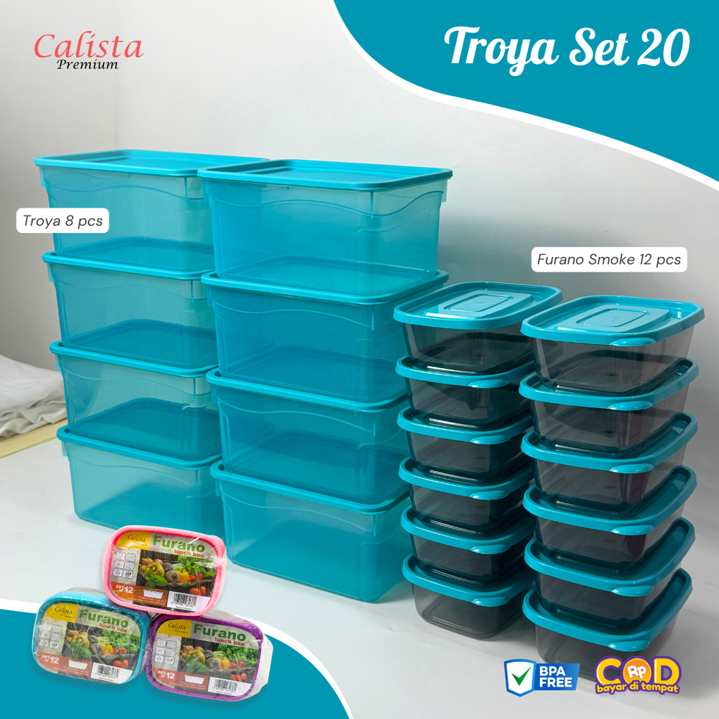 [CALISTA] Troya Set 20 pcs BPA Free Multipurpose Food Container Food ...