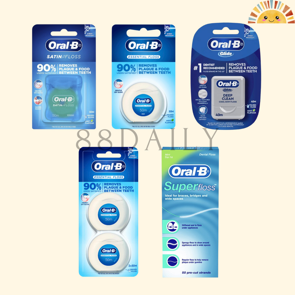 Oral-B OralB Essential Waxed Dental Floss Satin Pro Health Super Floss ...