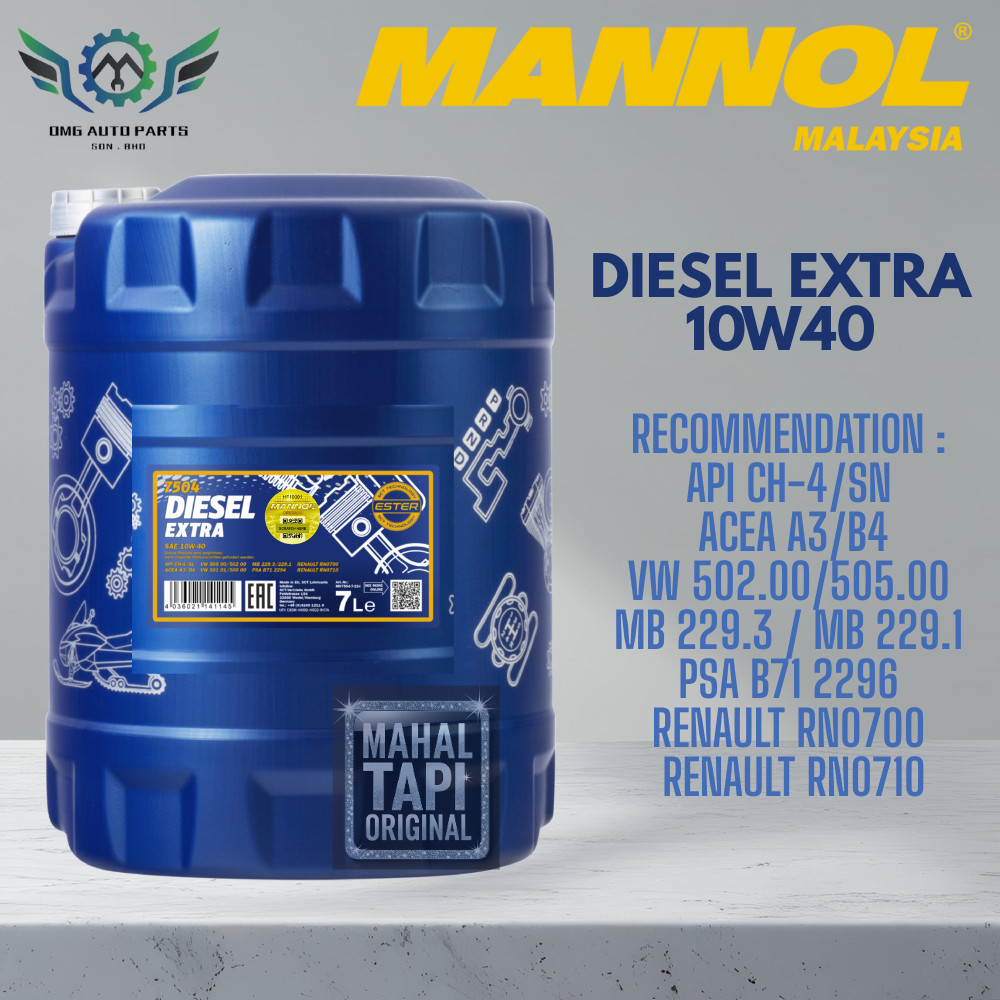 MANNOL ENGINE OIL (HC) CLASSIC 10W40 4L API SN/SM/CF | DIESEL EXTRA ...
