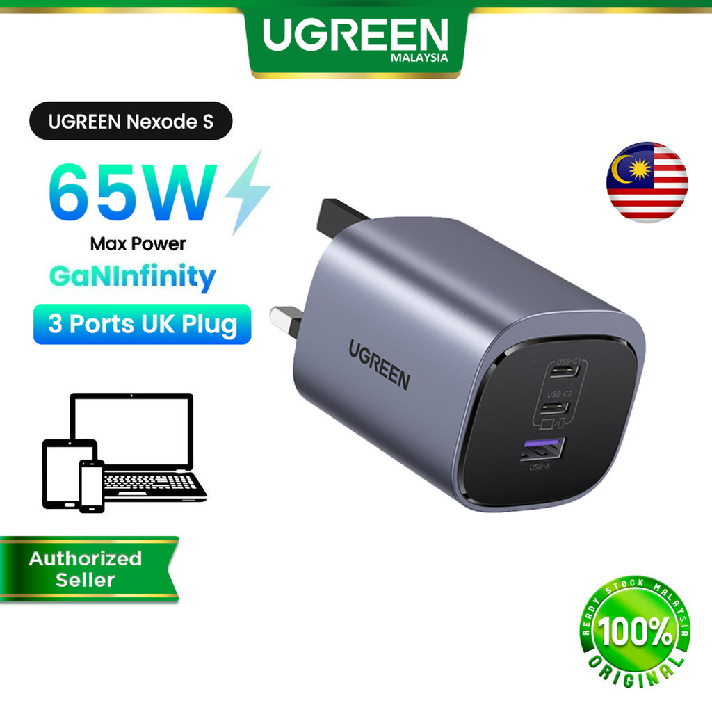 UGREEN Nexode S 65W GaN Charger Fast Charging Adapter PD3.0 Type C USB ...