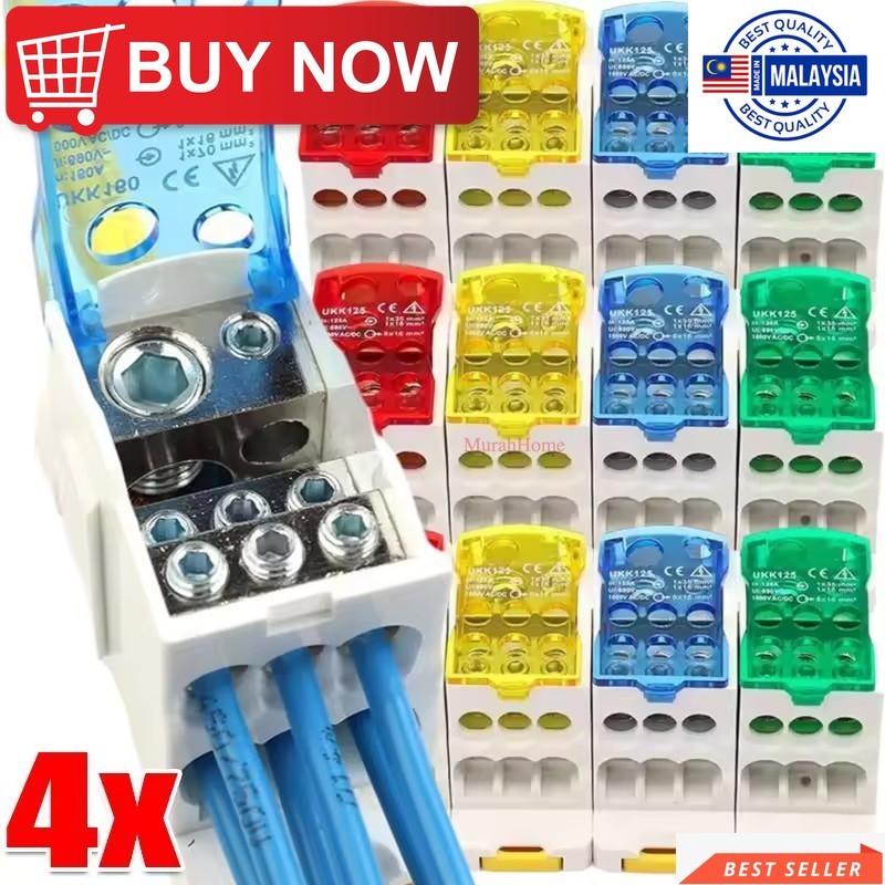 MH 1/2/4Pcs 7-Hole Push-in Compact Rail Splitter Box - UKK80A Wire ...