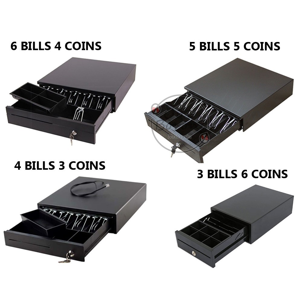 Heavy Duty POS Cash Drawer with Coin Tray Removable RJ11 Key Lock ...