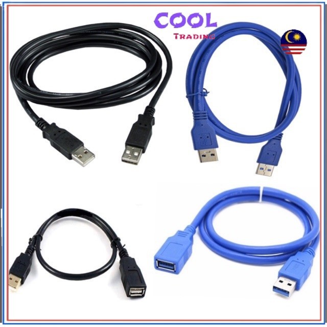 PPP USB 2.0 / 3.0 Blue Extension Male To Female Port Converter Cable ...