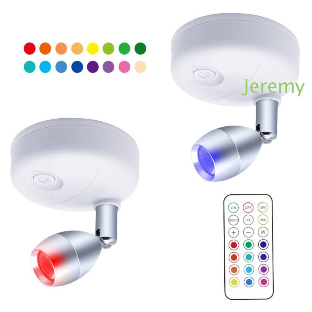 JEREMY1 Wireless Spotlights, RGB Remote Control Rotatable Cabinet ...