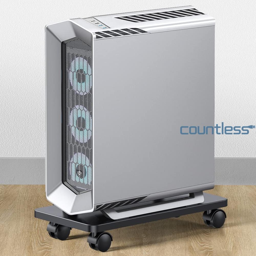 Steel Computer Tower Stand with Locking Rolling Caster Wheeled Dolly PC ...