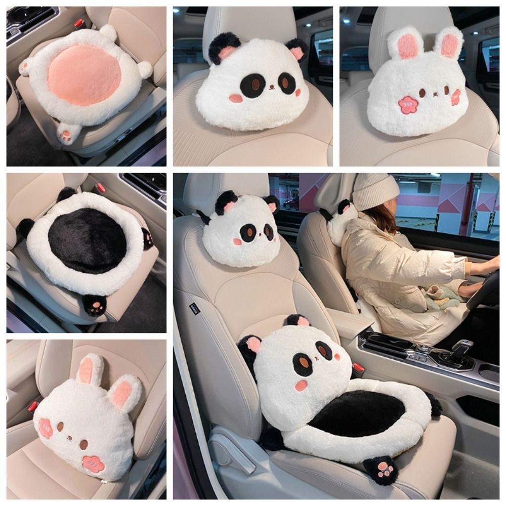 Rabbit cartoon plush rabbit lumbar support plush Panda rabbit car ...