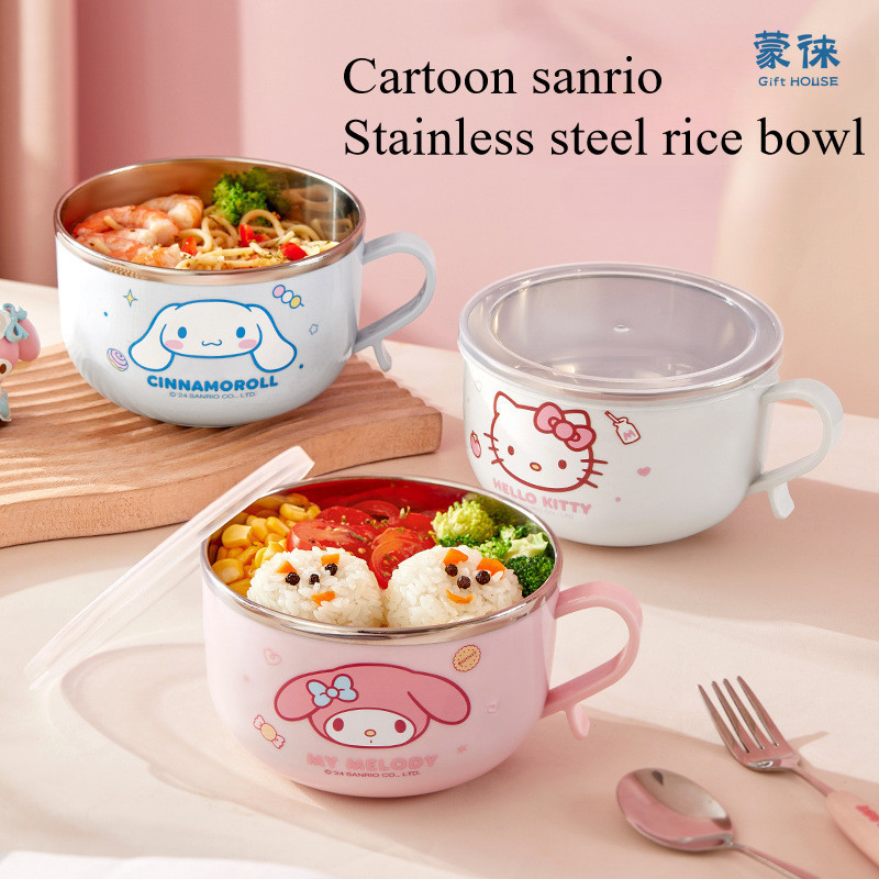 800Ml Sanrio Ramen Bowl Hello Kitty Cinnamoroll 304 Stainless With ...