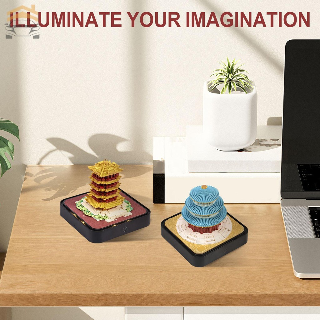 3D Desk Calendar Creative 2025 Calendar Memo Pad with LED Lights Tear ...