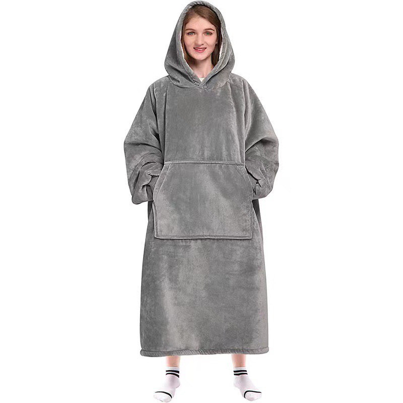 Cozy Oversized Hoodie Blanket Ultra Soft Sherpa Fleece Reversible