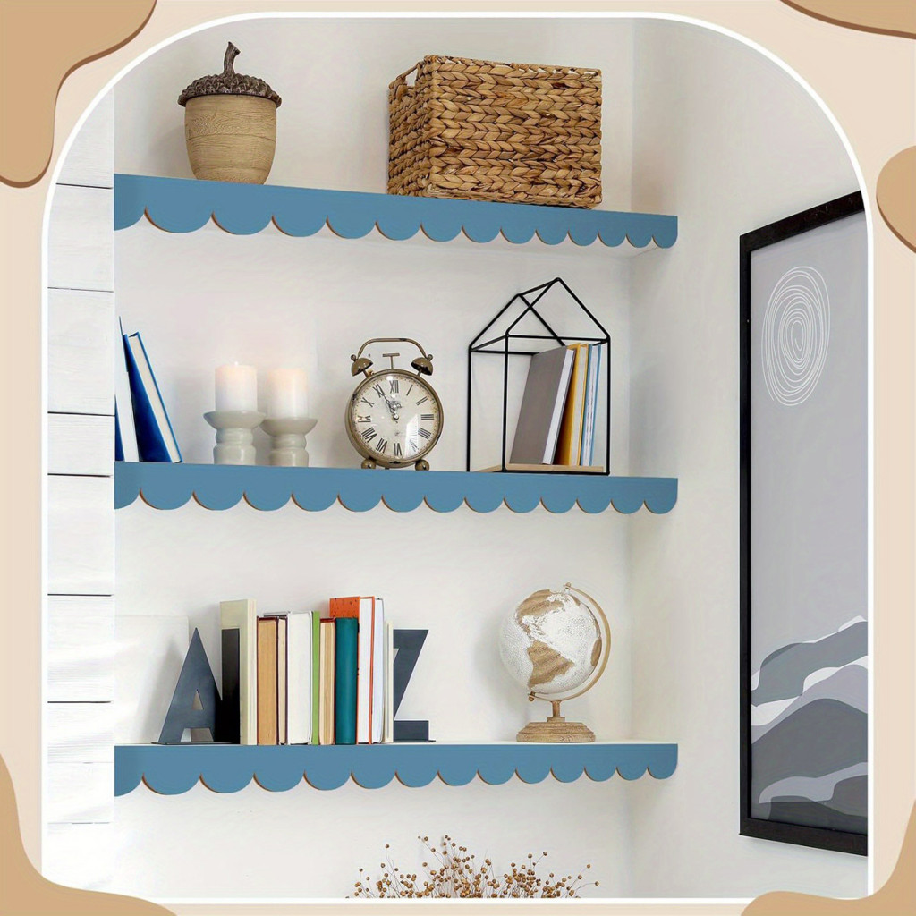 Angelorid| Farmhouse Scalloped Wood Border Wavy Door Frame Border ...