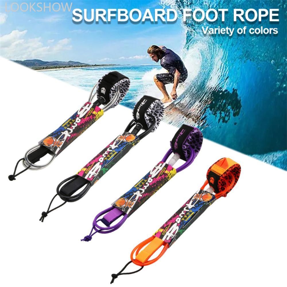 LOOKSHOW 6-12ft Surf Leg Rope Surfboard Leash 7mm TPU Inflatable Paddle ...