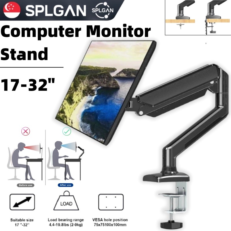 【SPLGAN】 Computer Monitor Stand Adjustable Lifting Telescopic Rotary ...