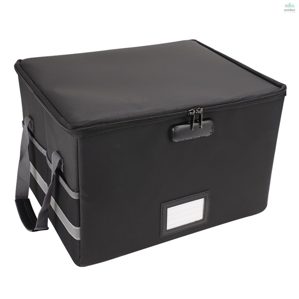 Fireproof Document Bag Fireproof Waterproof Storage Box with Lock ...