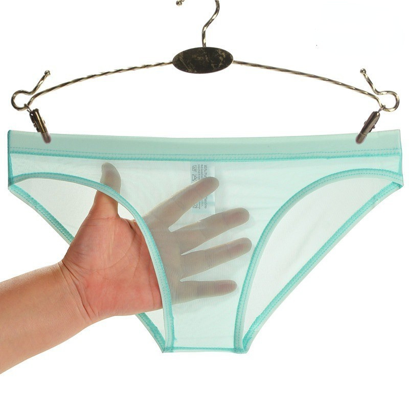 Men's Sexy Boxer Briefs Nude Transparent Thin Mesh Bagless Tight ...
