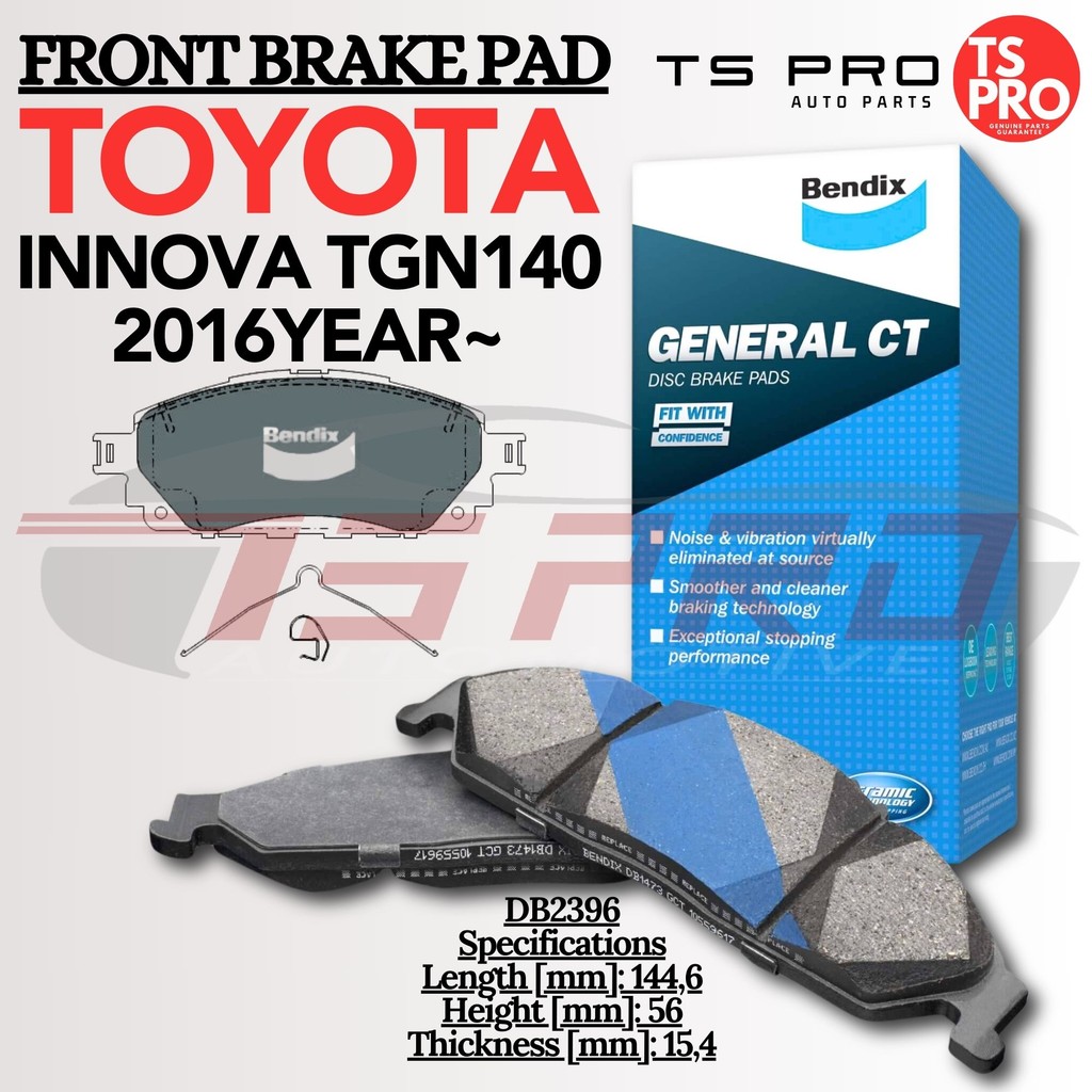 Toyota Innova TGN140 2016year~ Bendix Front Disk Brake Pad Disc Brek ...