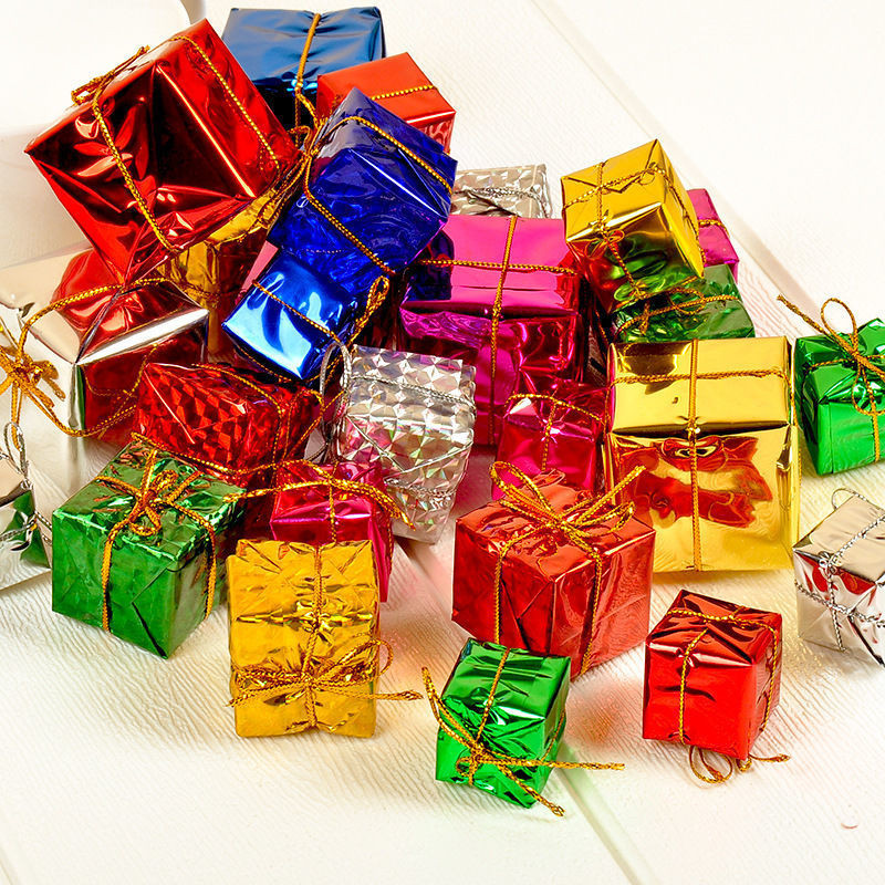 Foam Gift Boxes Xmas Tree Hanging Mini Present Pendants Christmas Gifts ...