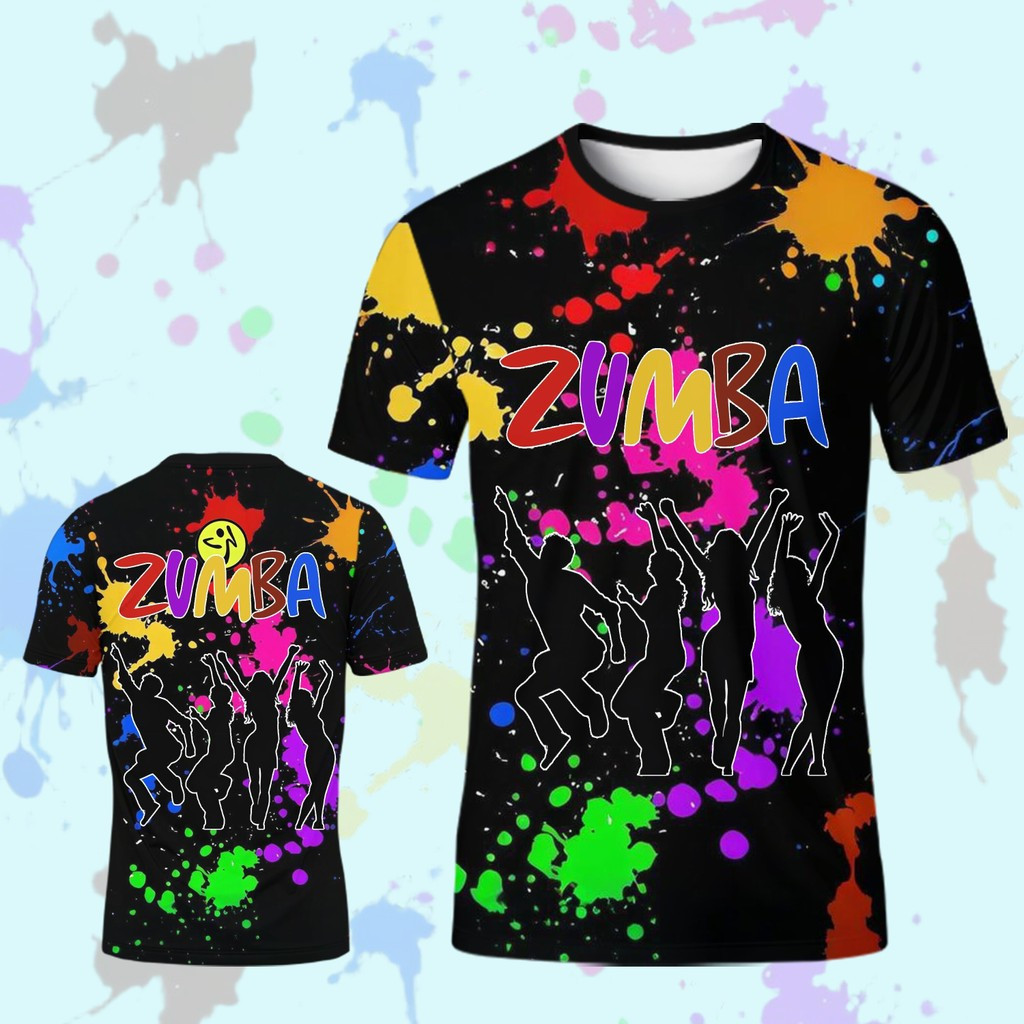 Rainbow Zumba 3D printed pattern women's Tshirt leisure sports dance ...