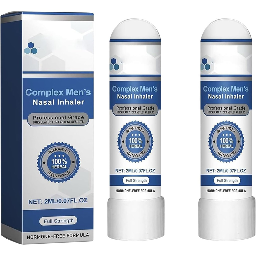 Complex Men's Nasal Inhaler, 2X2ML Refreshing Nasal Inhaler Stick ...