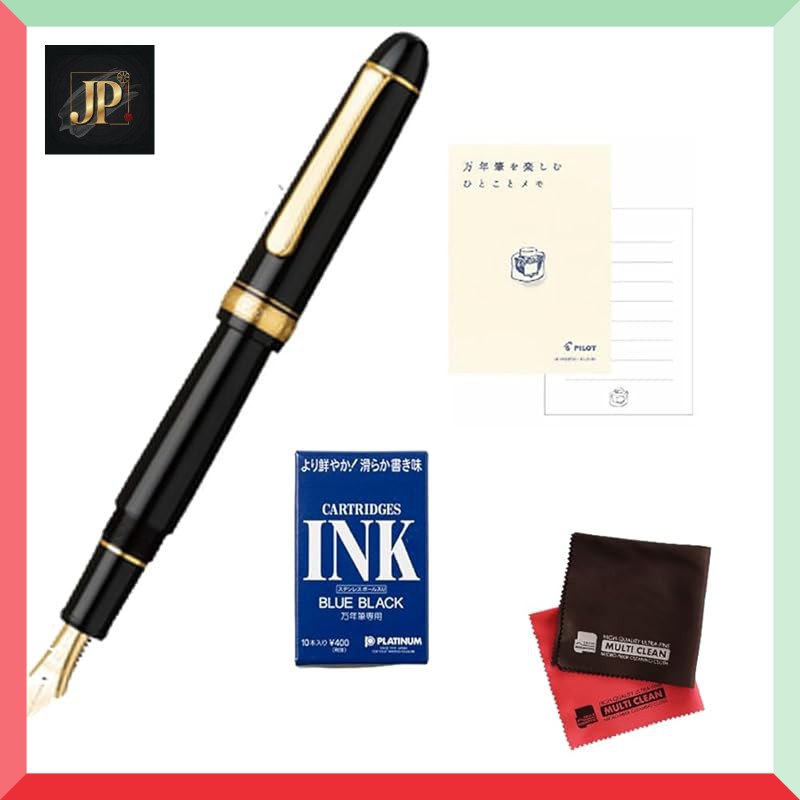Platinum Fountain Pen #3776 Century PNB-15000#1 Black in Black Extra ...