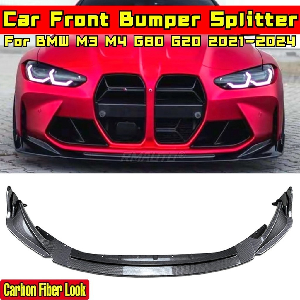For BMW M3 M4 G80 G82 2021-2024 Body Kit Front Bumper Diffuser Carbon ...