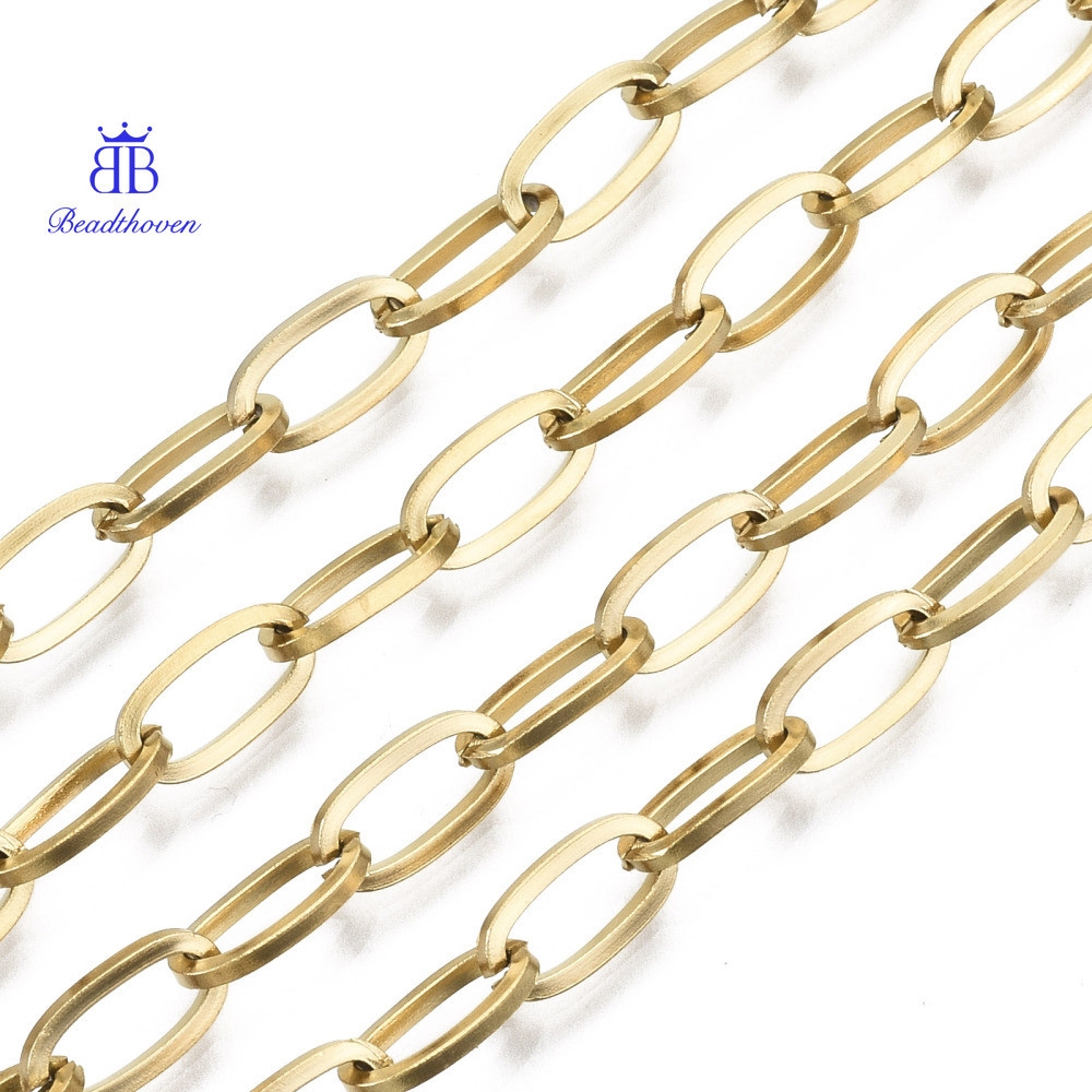 1m 3.28 Feet 304 Stainless Steel Paperclip Chains Drawn Elongated Cable