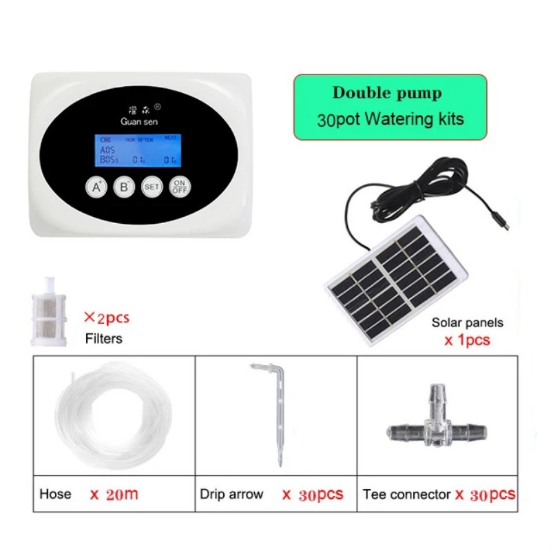 Double Pump Intelligent Drip Irrigation System Garden Water Pump Timer ...