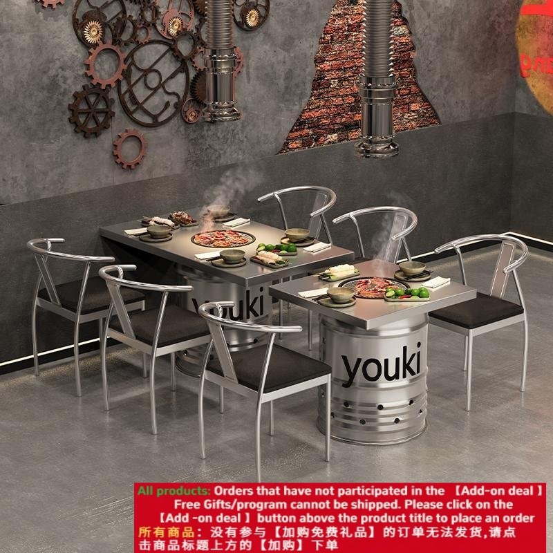 Get 7% coupon+gift】l Korean Barbecue Table Industrial Style Hot Pot ...