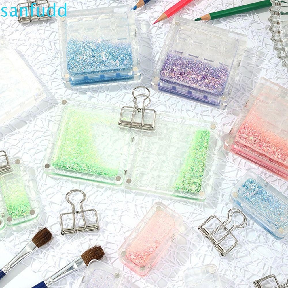 SANFUDD Paint Pigment Box, Acrylic Quicksand Watercolor Paint Palette ...