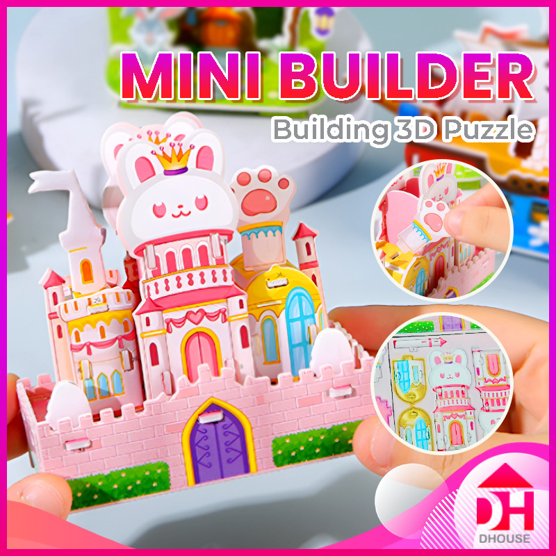 DIY Building Jigsaw Puzzle 3D Art Craft Paperboard Kids Learning Toys ...