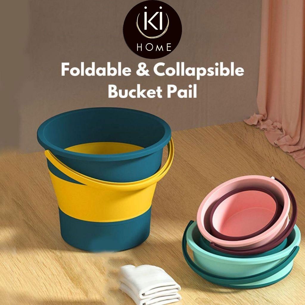 IKI Foldable Collapsible Portable Water Bucket with Handle Baldi Lipat ...