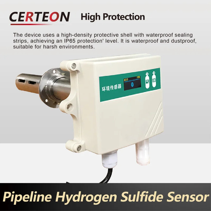 Pipeline H2S Gas Sensor Transmitter RS485 Electrochemical Hydrogen ...