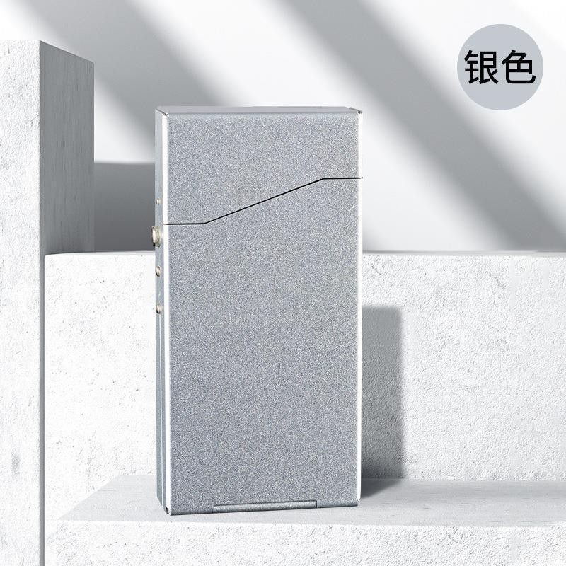 cigarette case shopee TIE-DailyNec 4 Pcs Aluminum Metal Box with Magnetic Switch Flip Top 85mm Size Closure Brushed Cigarette Protective, 18-20 Capacity EEKUY Long Ladies Cigarette Case,