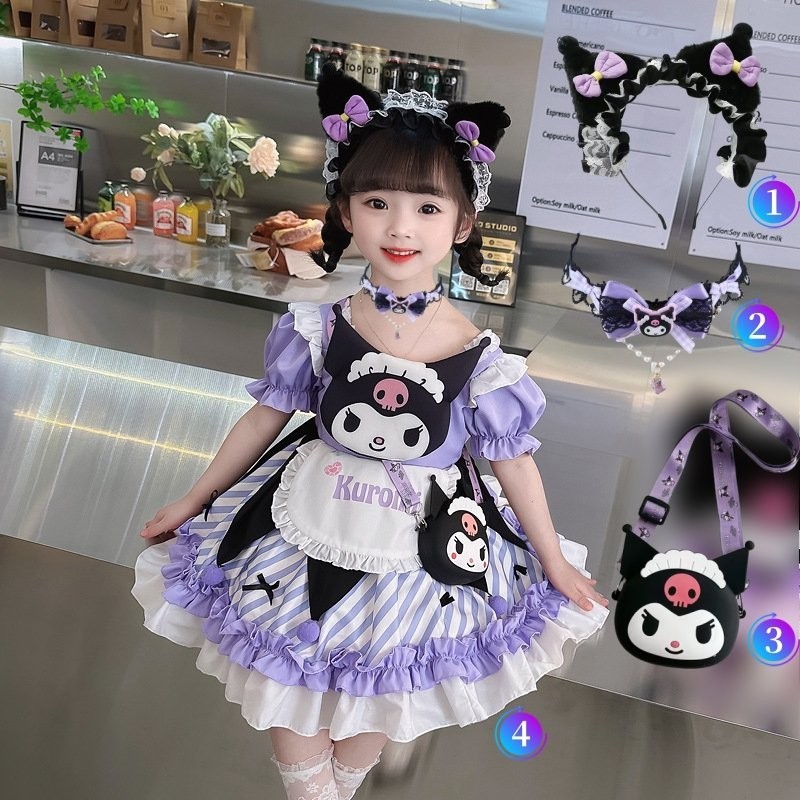 Kids Girl Melody Lolita Kawaii Princess Dress Summer Children s Show Dress Little Girls PInk Short Sleeve Dress Toddler Baby Birthday Cartoon Outfit Kuromi Shopee Malaysia