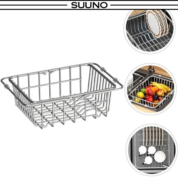 Dishwasher Sink Drain Rack Vegetable Wash Basin Basket Stainless Steel ...