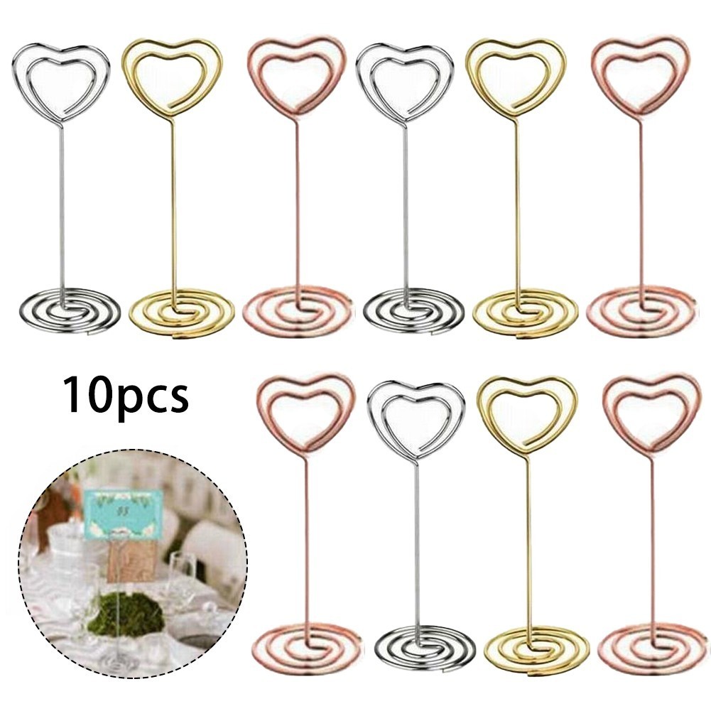 BYK 10x Heart Pattern Table Number Name Card Holder Party Memo Photo