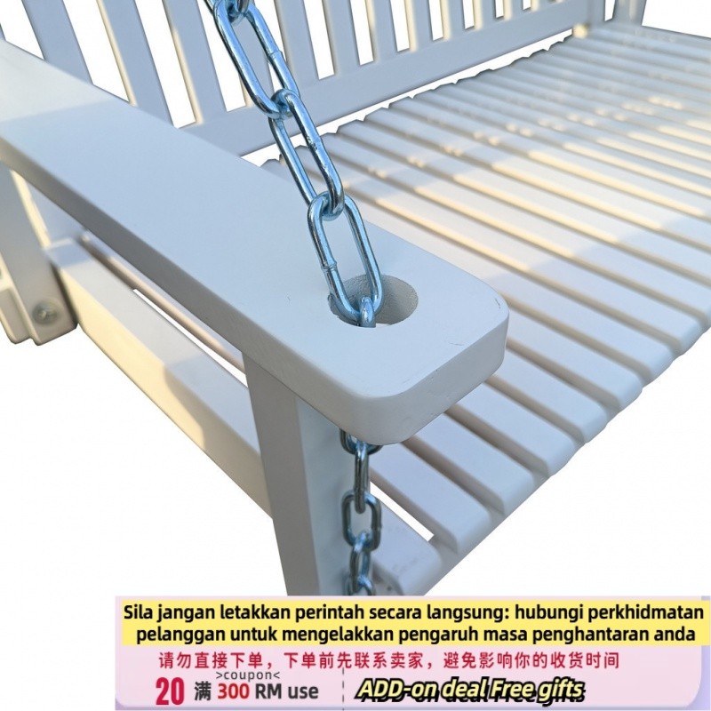 Get 7 coupon+gift】or Swing Double Courtyard Rocking Chair Iron Outdoor