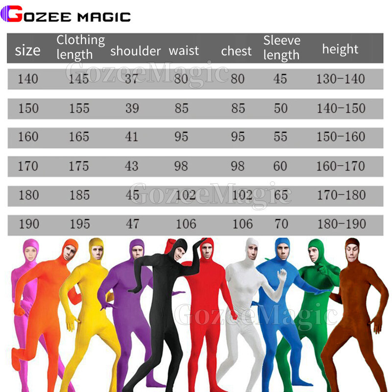 Halloween Invisibility Cosplay Costumes Full Jumpsuit Men and Women ...