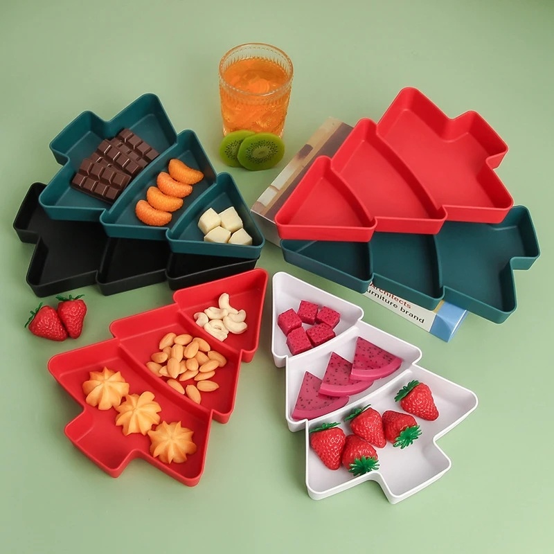 Christmas Tree Shaped Plate Snack Starter Trays Fruit Cheese Dessert ...
