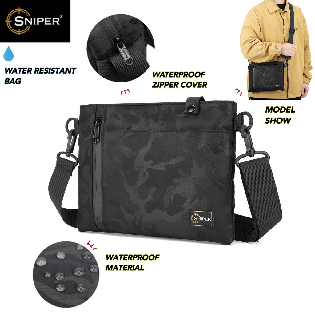 94) High Quality Water Resistant Super Slim SNIPER Sling Bag Crossbody