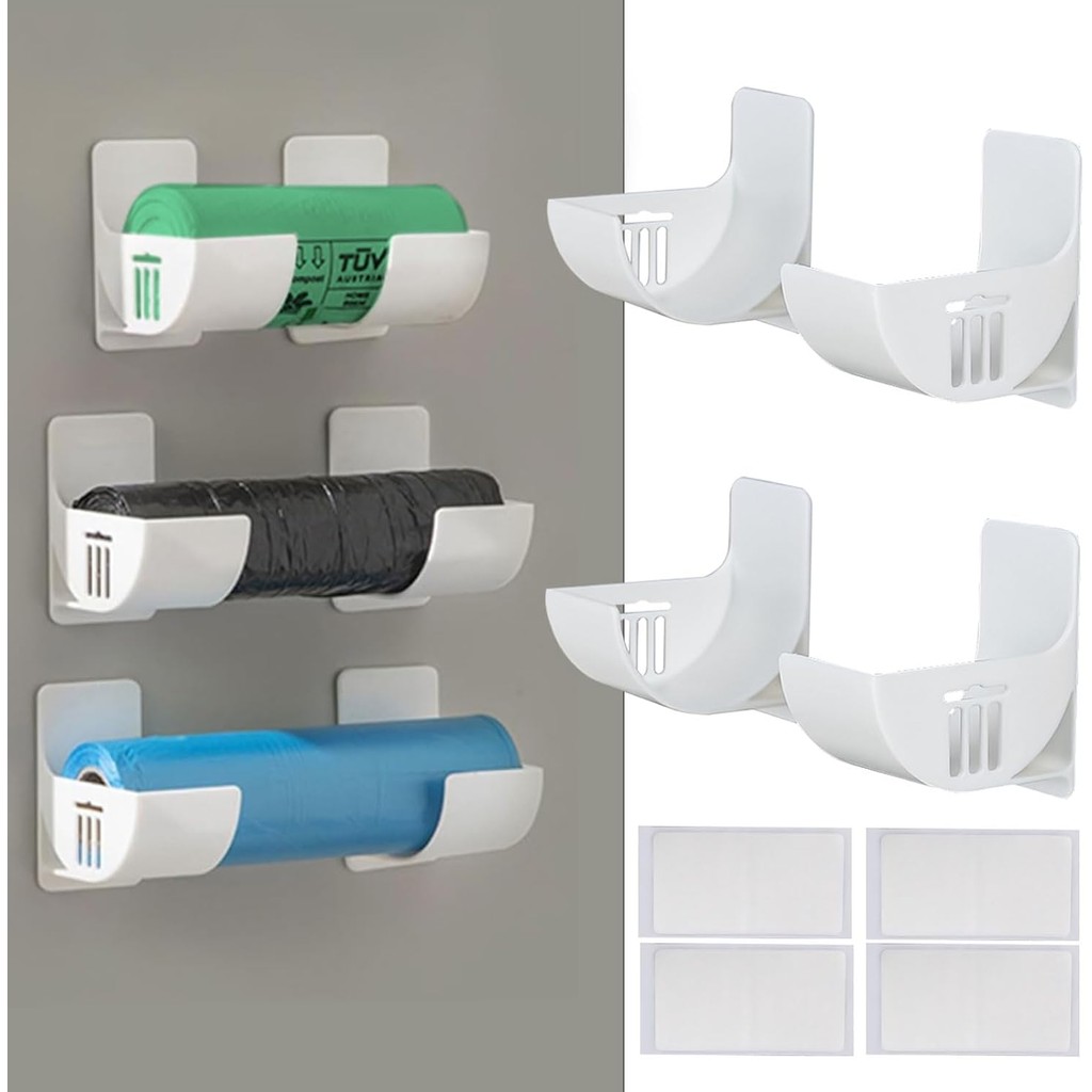 Aluminum Paper Storage Box 4-Piece Adhesive Bracket Wall Shelf Storage ...