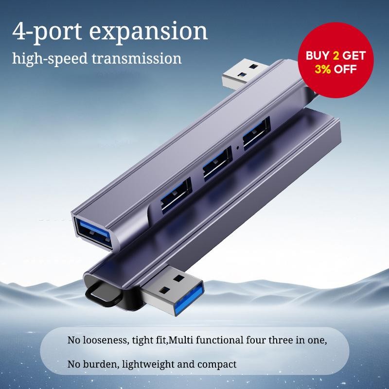 Laptop USB HUB Splitter Aluminum Extender Four Port Side Bending for ...