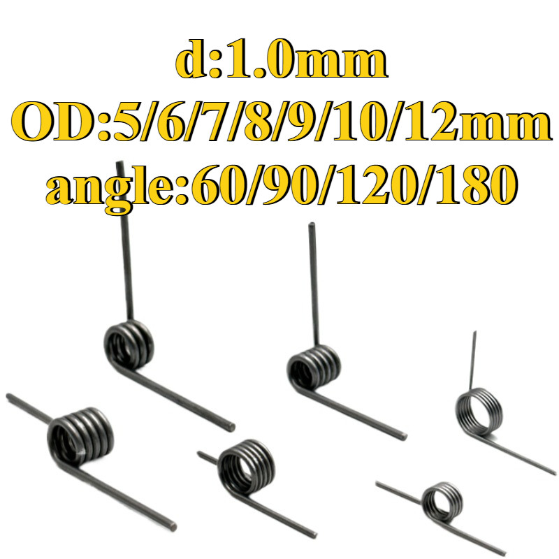 Cireux Fil à ressort de Torsion hélicoïdal en acier en forme de V, 65mn, diamètre 1.0mm, Angle 60 90 120 180 degrés, 10 pièces Compression des petits ressorts (Color