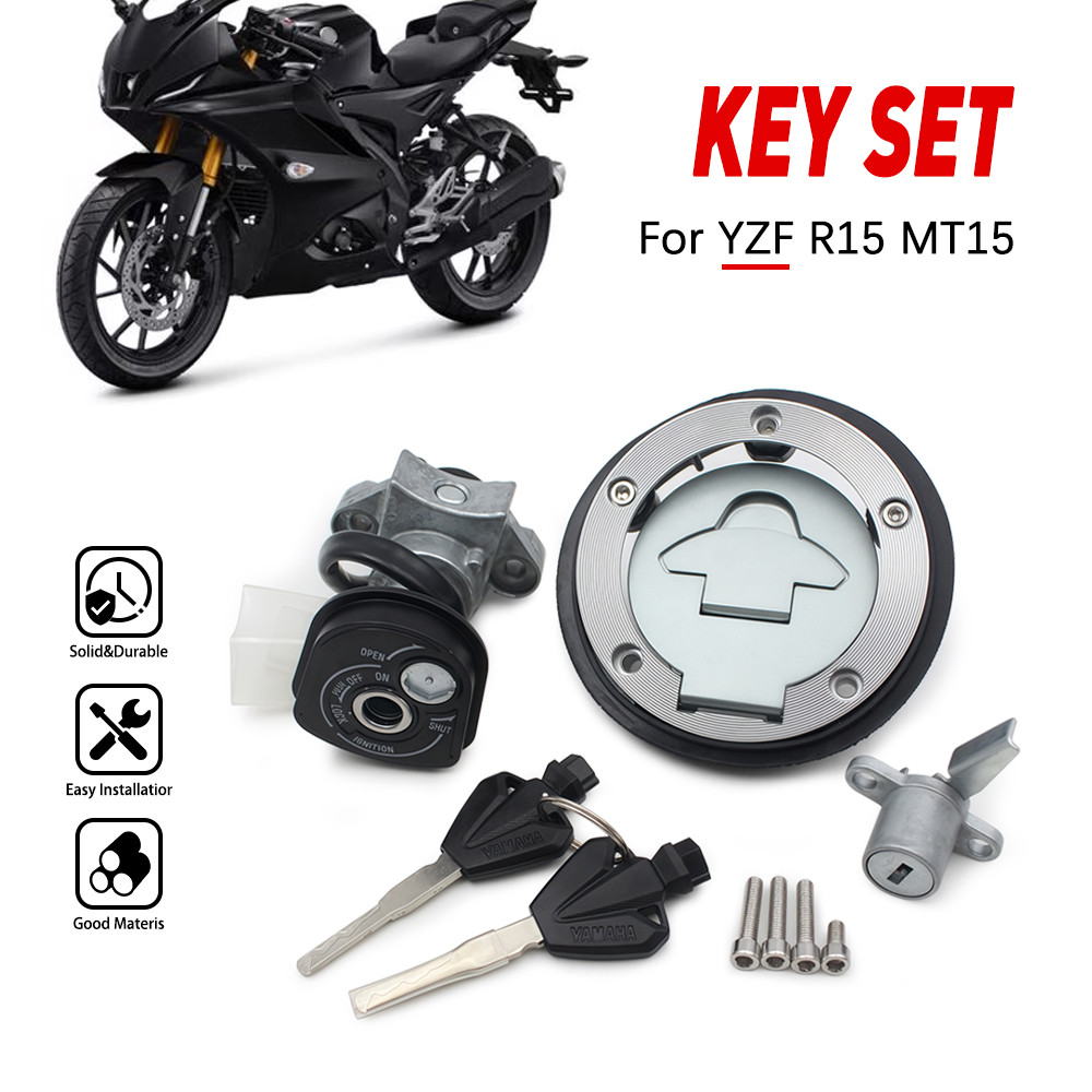 Motorcycle Ignition Switch Fuel Gas Cap Seat Lock Key Set Replace ...