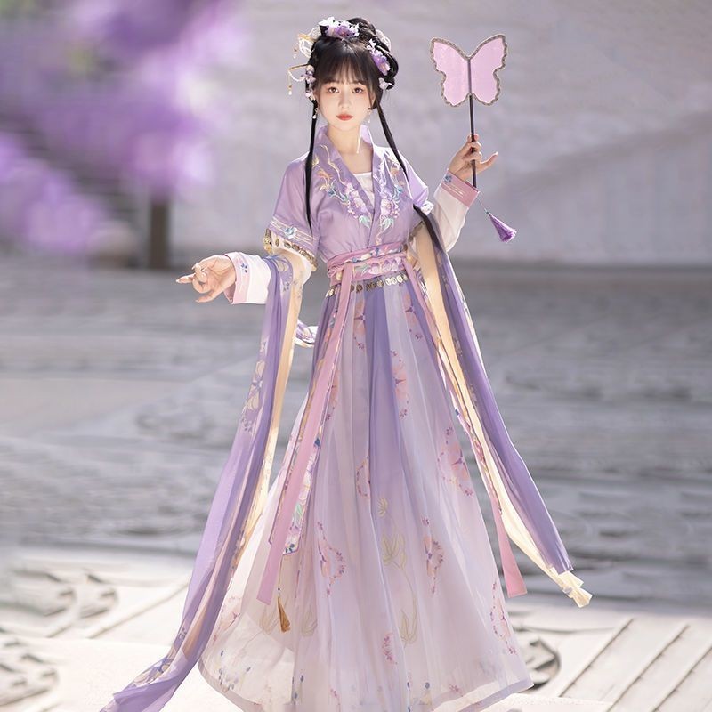 Hanfu Women Tang Dynasty Waist-length Tang Ruzi Skirt Embroidered ...