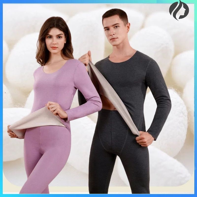Men Women Winter Inner Wear Fleece Long Warm Cotton Thick Thermal Plus ...